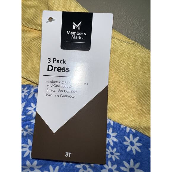 Members Mark 3 Pack Dress Girls 3T - Picture 3 of 15